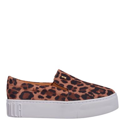Tênis Slip On Plataforma Animal Print Onça Grogurão