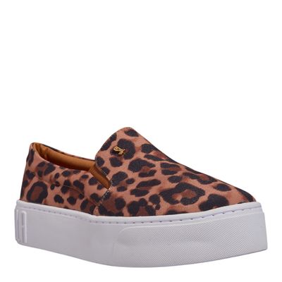 Tênis Slip On Plataforma Animal Print Onça Grogurão