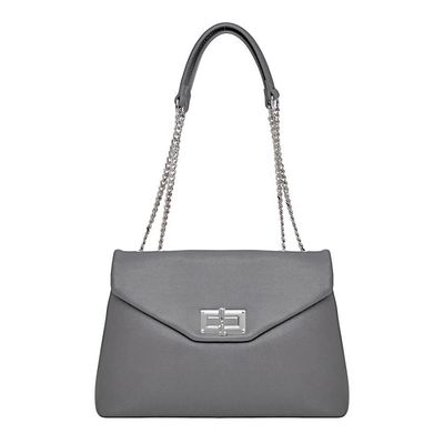 Bolsa Fecho Prateado Cinza