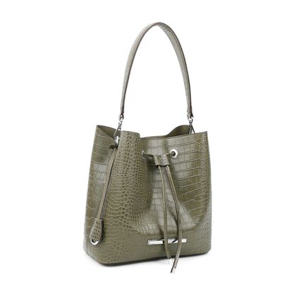 Bolsa Bucket Croco Verde