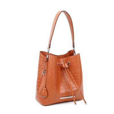 Bolsa Bucket Croco Marrom