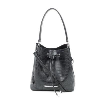 Bolsa Bucket Croco Preta