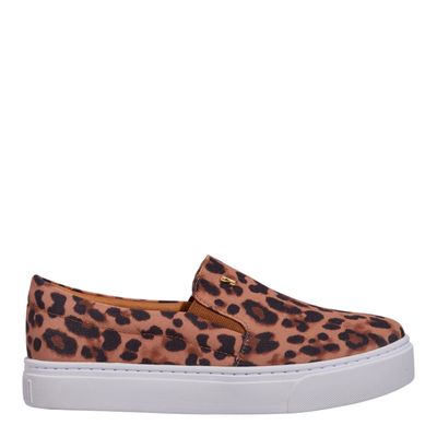 Tênis Slip On Gorgurão Animal Print Onça