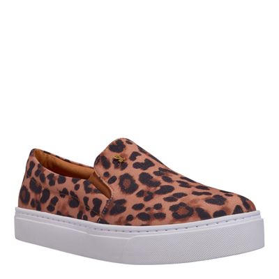 Tênis Slip On Gorgurão Animal Print Onça