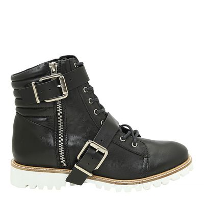 Bota Preta Fivelas Cano Baixo