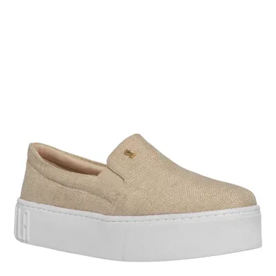 Tênis Slip On Tecido Copacabana Bege