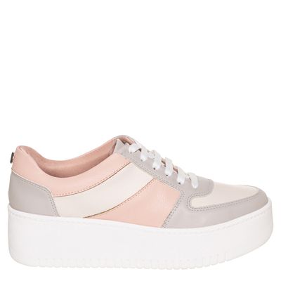 Tênis floater sola alta rosa e off white