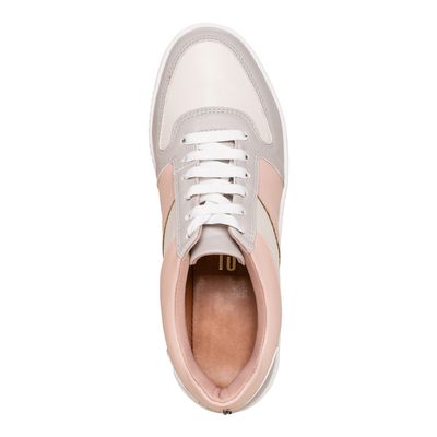Tênis floater sola alta rosa e off white