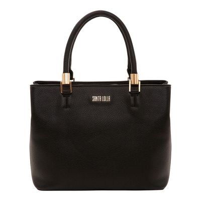 Bolsa Média Detalhes Dourados Sl Preta