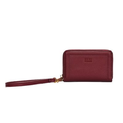 Carteira Material Caviar Vermelho Ruby Alça De Mão