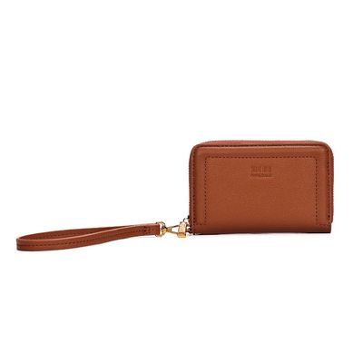 Carteira Material Caviar Caramelo Alça De Mão