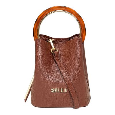 Bolsa Cobra Aba Arco Acrílico Marrom