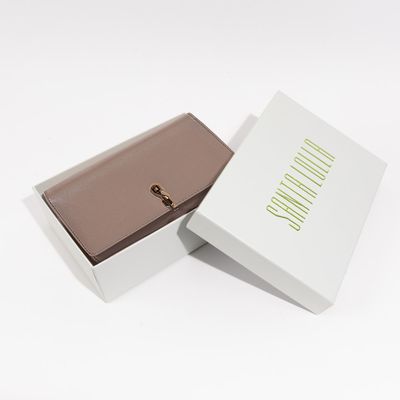 Bolsa Carteira Pequena Soft Cinza Fog Alça Transversal Corrente