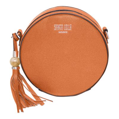 Bolsa Redonda Texturizada Caramelo