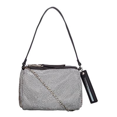 Bolsa Média Strass Prata