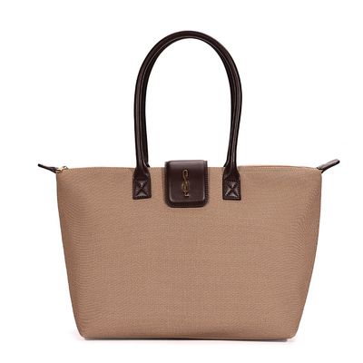 Bolsa Shopper Tramado Alça De Ombro Marrom