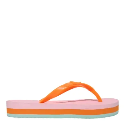 Chinelo Flatform Borracha Laranja Neon
