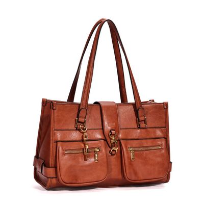 Bolsa Grande Rustica Alça De Ombro Caramelo