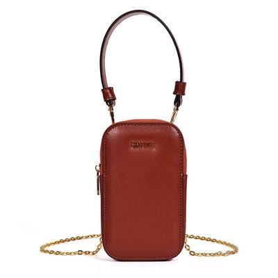 Bolsa Porta Celular Soft Marrom Ferrugem Alça Transversal