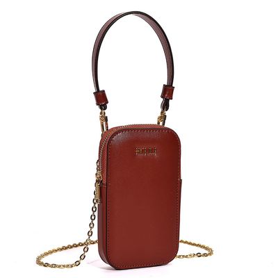 Bolsa Porta Celular Soft Marrom Ferrugem Alça Transversal