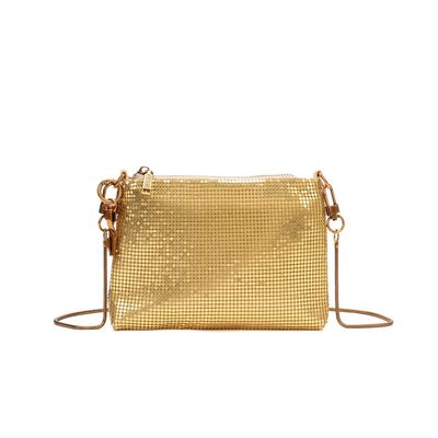 Bolsa Transversal Metalizada Dourada