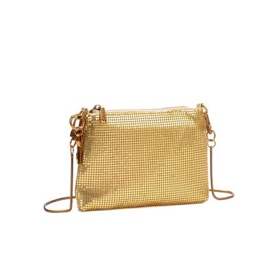Bolsa Transversal Metalizada Dourada