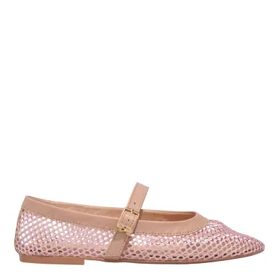 Sapatilha Tela Rosa Bico Redondo