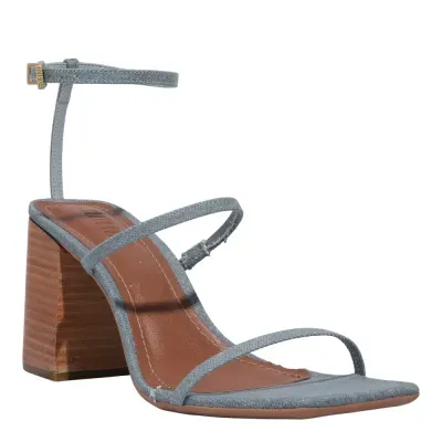 Sandalia Lolla Washed Salto Bloco Azul