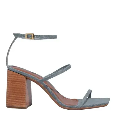 Sandalia Lolla Washed Salto Bloco Azul