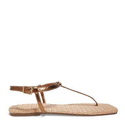 Rasteira metallic soft bronze