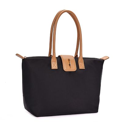 Bolsa Shopper Nylon Alça De Ombro Preta