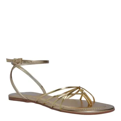 Rasteira Metalizada Dourada