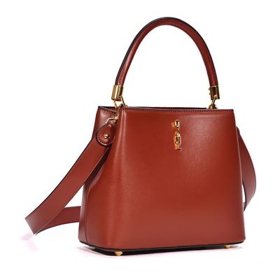 Bolsa Bucket Soft Alça Dupla Marrom Ferrugem