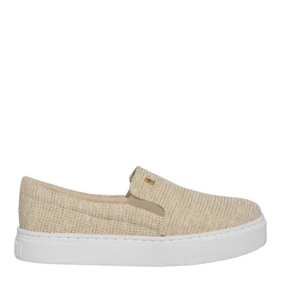 Tênis Slip On Tramado Dourado