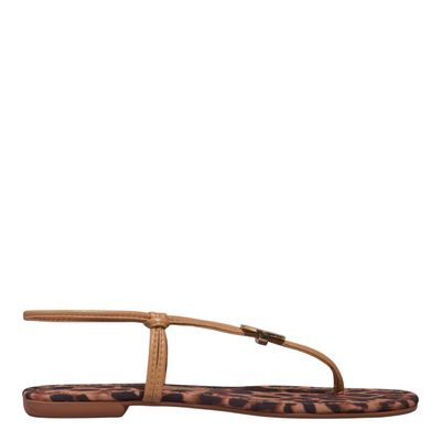 Rasteira Napa Animal Print Onça Bico Quadrado