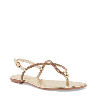 Rasteira Shiny Metalizada Dourada Bico Quadrado