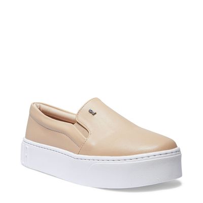 Tênis Slip On Plataforma Bege