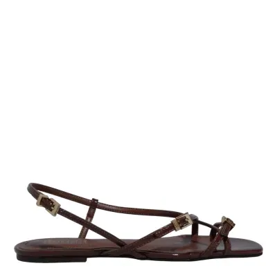 Rasteira Verniz Marrom