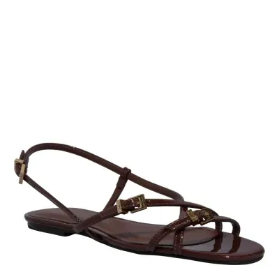 Rasteira Verniz Marrom