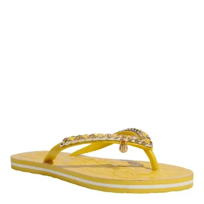 Chinelo Flip Flop Matelassê Verniz Amarelo