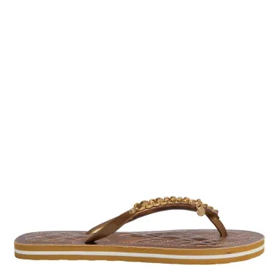 Chinelo Flip Flop Napa Metalizada Bronze Corrente