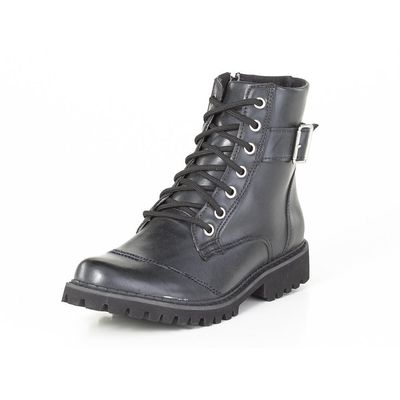 Bota Coturno Preta Fivela