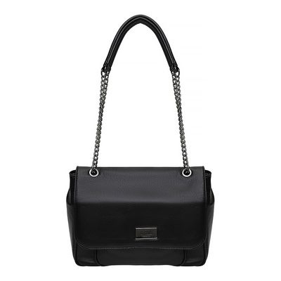 Bolsa Couro Grande Envelope Preta