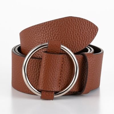 Cinto Fivela Redonda Camel
