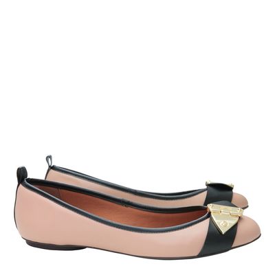Sapatilha Fivela Metal Bege