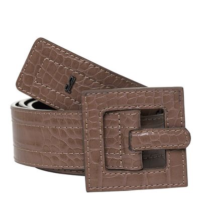 Cinto Croco Envernizado Sl Bege