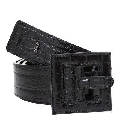 Cinto Croco Envernizado Sl Preto