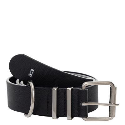 Cinto Caviar Fivelas Preto