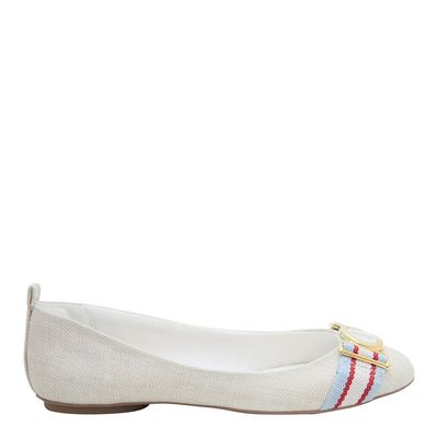 Sapatilha Antalia Fivela Metal Off White