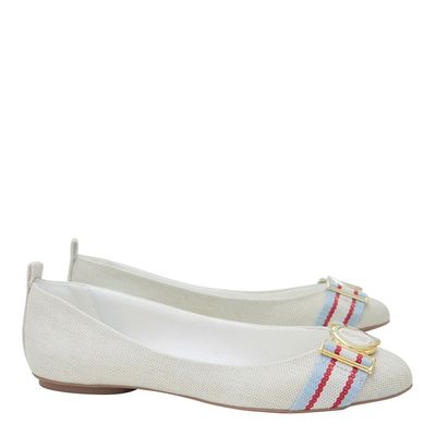 Sapatilha Antalia Fivela Metal Off White